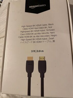 AmazonBasics High-Speed 8K HDMI Cable - Black (3 ft / 0.9 m)
